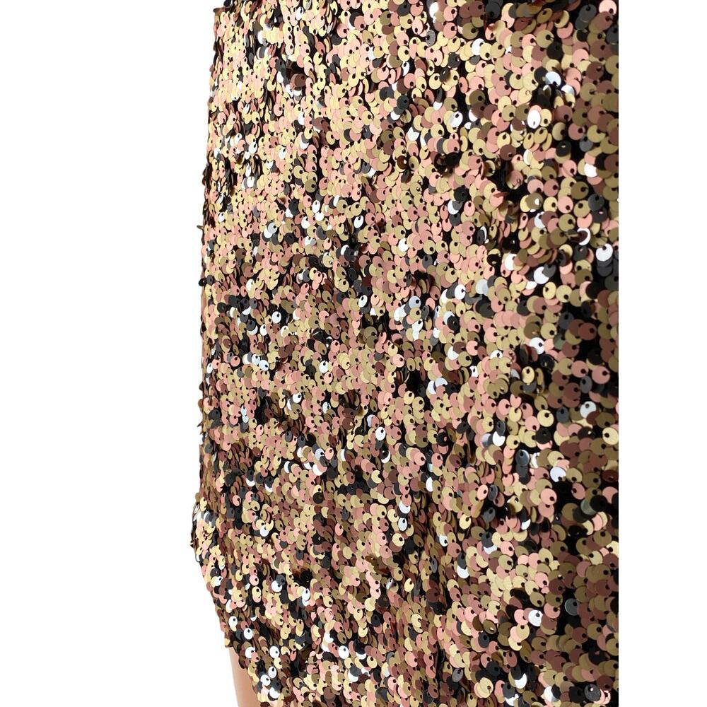 Free People Annalise Multicolor Sequin Slit High Waisted Mini Bodycon Skirt Sz 4 - Picture 2 of 6
